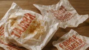 Fast food wrappers with grease