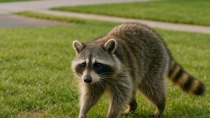 Raccoons in yard