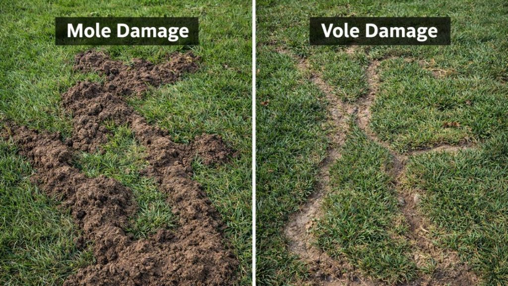 Mole Damage vs. Vole Damage Mole Damage vs. Vole Damage