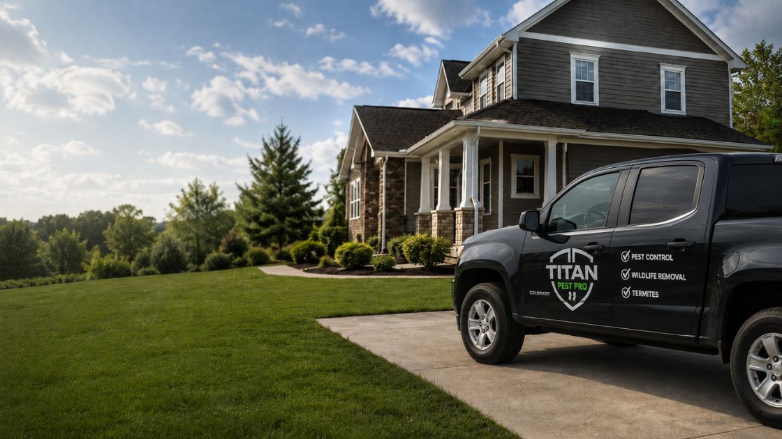 Titan Pest Pro technician meeting a Springfield-area homeowner for a free residential pest control inspection.
