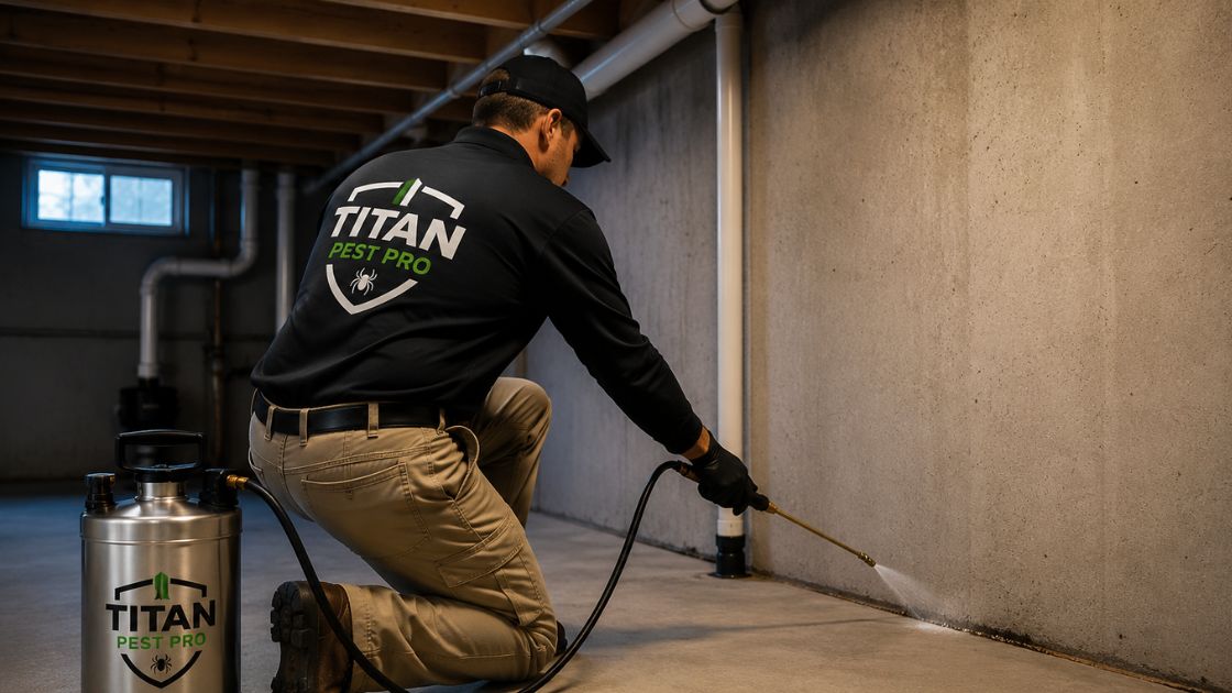 Springfield basement after Titan Pest Pro spider control treatment — family-safe and brown-recluse-free.