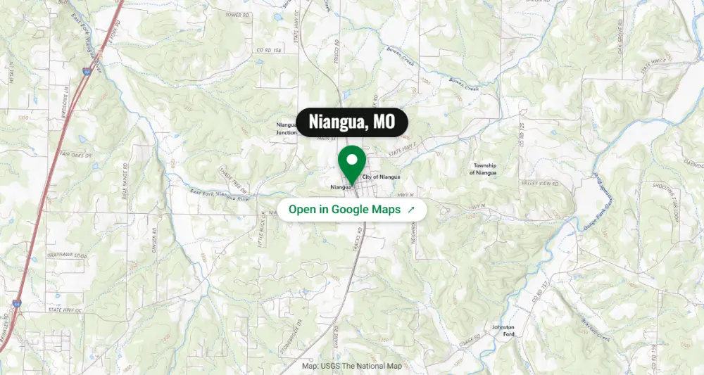 Map of Niangua, MO
